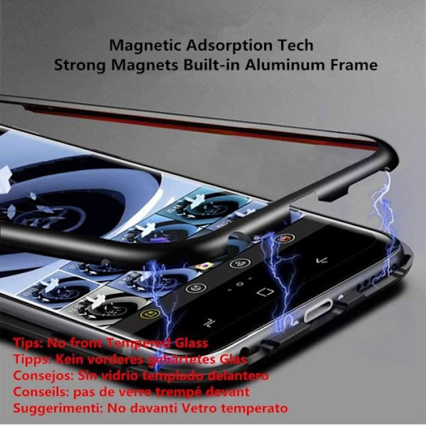 Fodral för Samsung Galaxy A20e Magnetisk adsorption Stötsäkert fodral Stark inbyggda magneter Aluminiumram Anti-skrapa MetaB1441