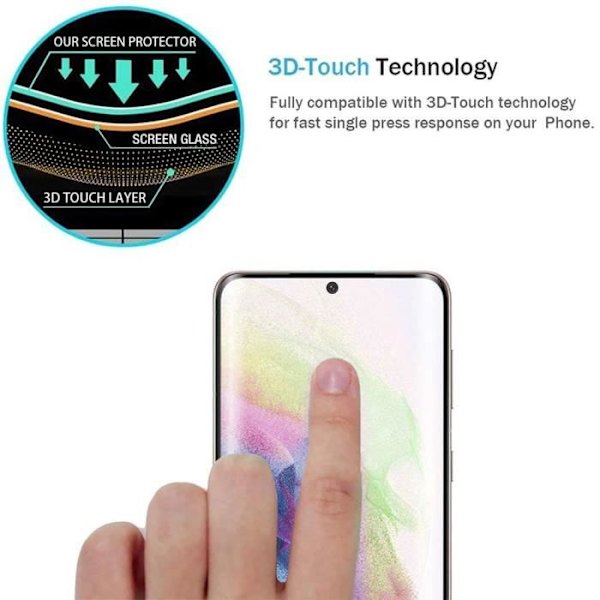 2x helt härdat glas för Samsung Galaxy S23 Plus - BOOLING - 3D-skärmskydd - Svart - Härdat glas Transparent med svart kant
