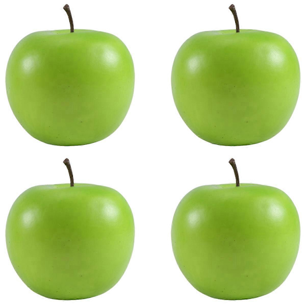 4 Large Artificial Green Apples - Fruit
