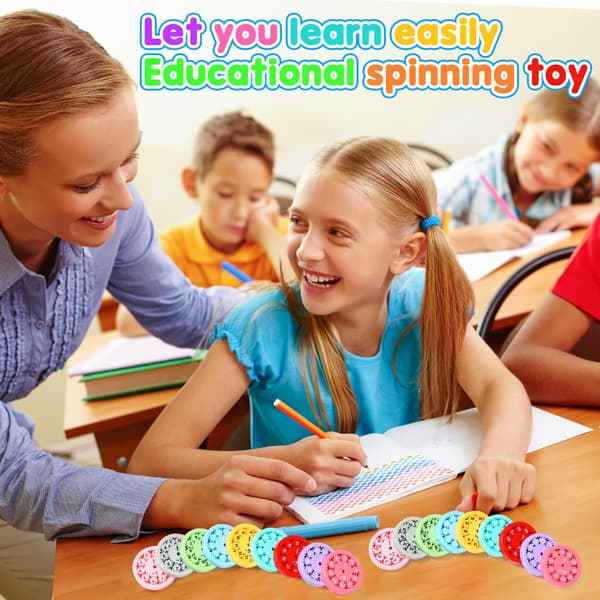 Math Facts Fidget Spinners, Multiplication & Division Learning Toys for Kids, Educational Math Manipulatives for 3rd Grade Classroom