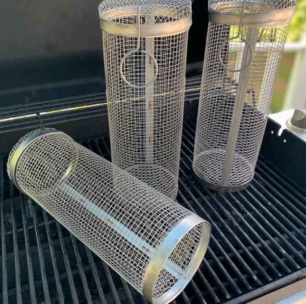 Grillkurv i rustfrit stål med maske 30CM