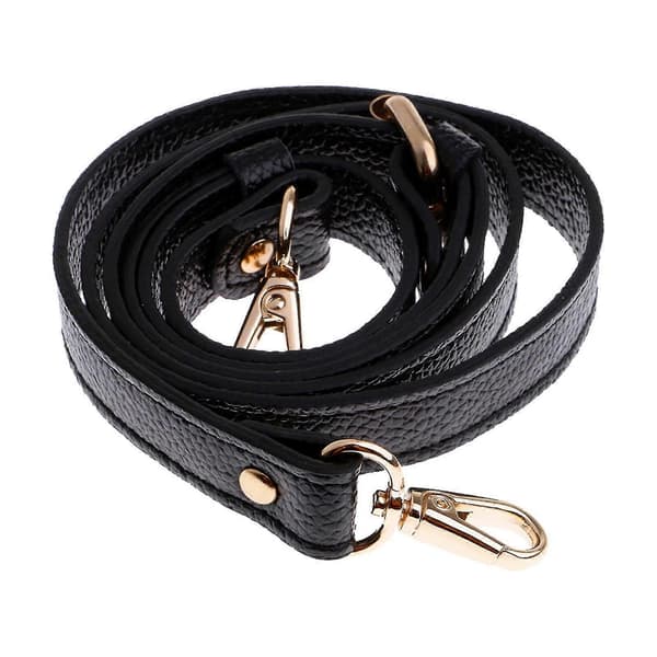 Adjustable Genuine Leather Shoulder Strap Replacement, Black