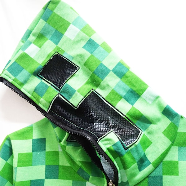 Minecraft-lastenvaatteet, Minecraft Creeper JJ -hirviömosaiikki Halloween-vaatteet cosplay 623 150cm