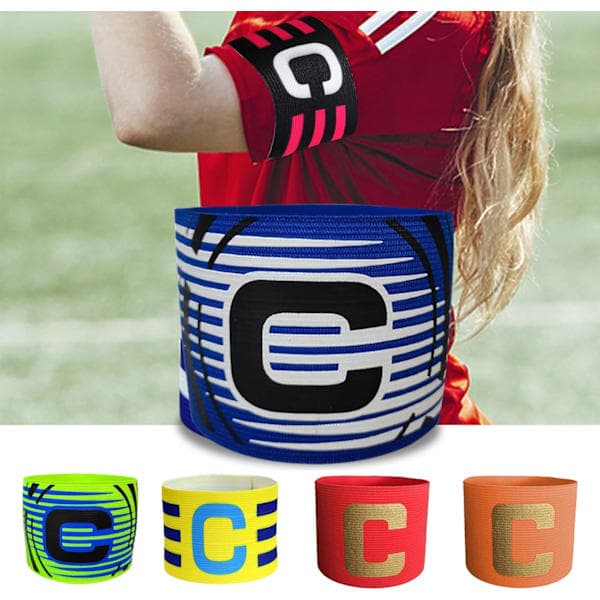 6 stk kapteinsbind, justerbart kapteinsbind fotball for barn og voksne, flerfarget elastisk sportsbind polyester