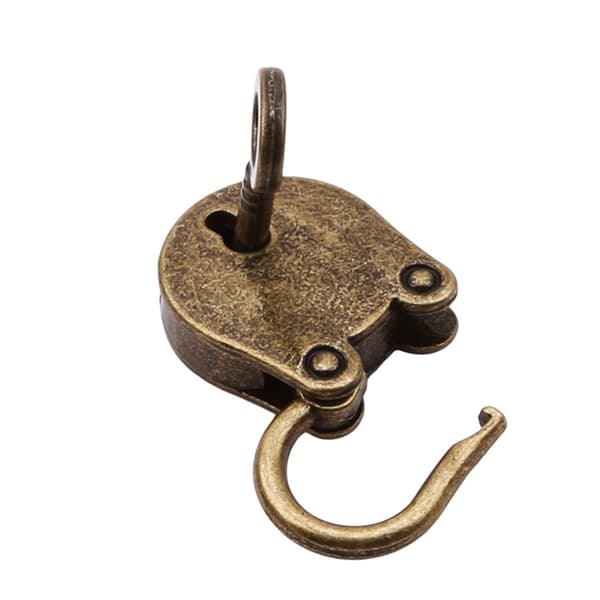 Mini padlock love shape lock antique padlock with key for cabinet