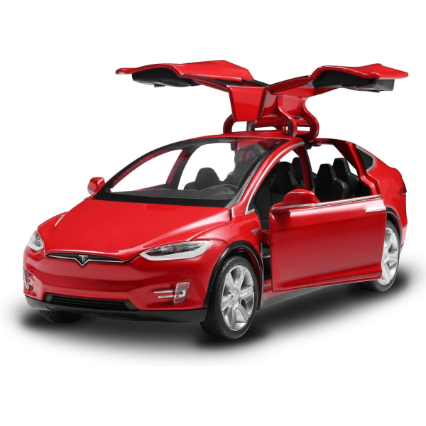 Leksaksbilar Model X 1:32 Pull Back Fordon Diecast bilmodell Billeksaker för pojkar och flickor 3 till 12 år Röd