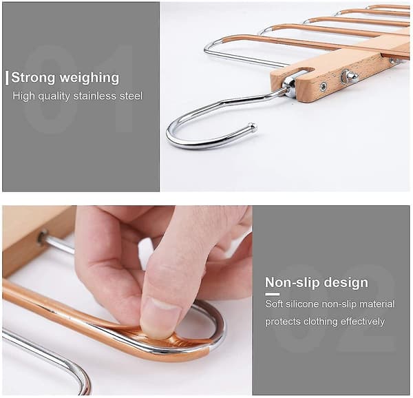 Magic Hangers, Space-Saving Wardrobe Hanger 5 Layers 2 Uses Multifunctional Pants Rack | Solid Metal Organizing Rack (one pack) -