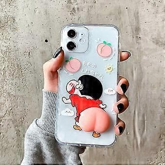 SZTXJ 2 Pcs Phone Case, For iPhone 13 Creative Decompression Three-dimensional Mobile Phone Case 3D Funny Cute Soft Silicone Squeeze Puppy Butt Stress