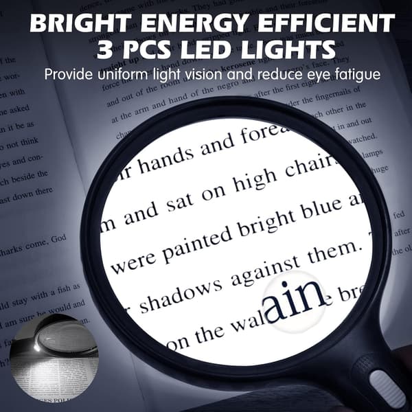 Magnifying Glass with Light, 5.5 Inch Large Magnifier 3X 10X