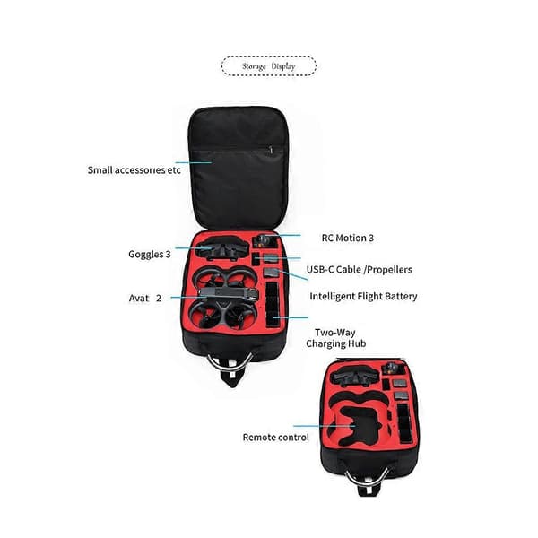 For DJI Avata 2 Backpack UAV Storage Bag for DJI Avata 2 Remote Control Storage Case Svart