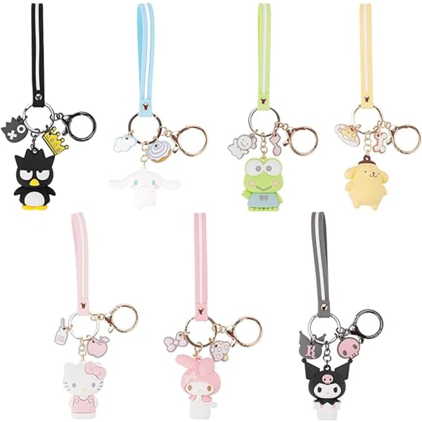 Nyckelring för kvinnor Flickor Anime Nyckelringar, My Melody, Kuromi, Cinnamoroll, Cartoon Kawaii Keychain