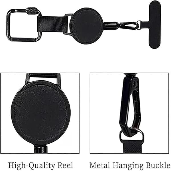 1-10-pack Retractable Anti-Theft Phone Holder, Lightweight Phone Lanyard with Secure Clip 2PCS