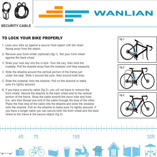 Chain Lock, Bicycle Cable Lock, Security Cables, Vinyl Braided Steel Wire