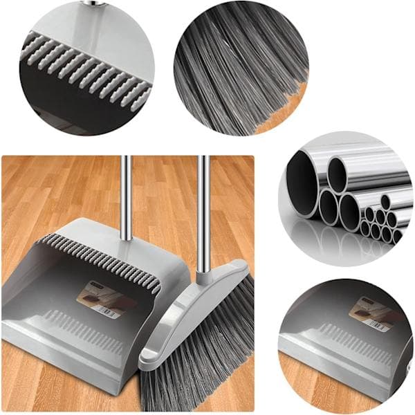 Broom and Dustpan Set, Long Handle Cleaning Tool, Household Floor Cleaning Kit