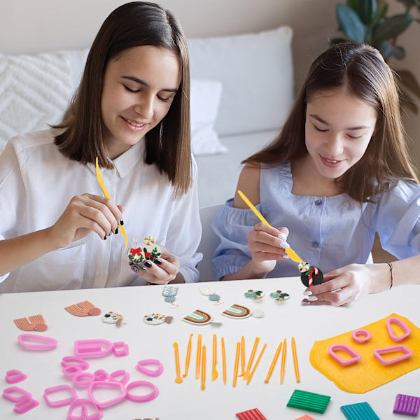 Smyckesformar i polymerlera för DIY-örhängen, geometriska, handgjorda