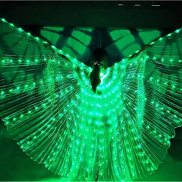 NY -LED-puvut Siivet hehkuva väri vatsa dancelights puvut tanssin esittämiseen, 100% uusia Grön