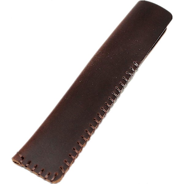 Håndlavet Ægte Læder Enkelt Pen Etui Fyldepen Ærme Holder Pose Cover Vintage (kaffe)