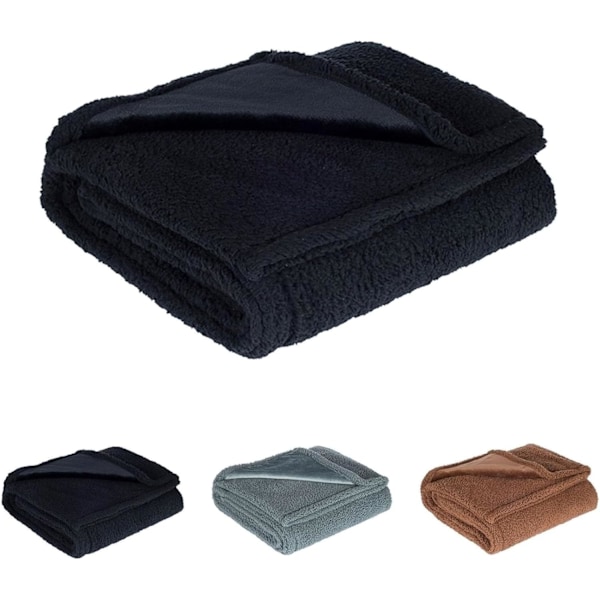 Den vattentäta filten, kärleksfilt för soffa, säng, divan, vattentät husdjursfilt för hund och katt, 100 % läcksäker, vattentät, helt pink-säker Black XS:50*70CM