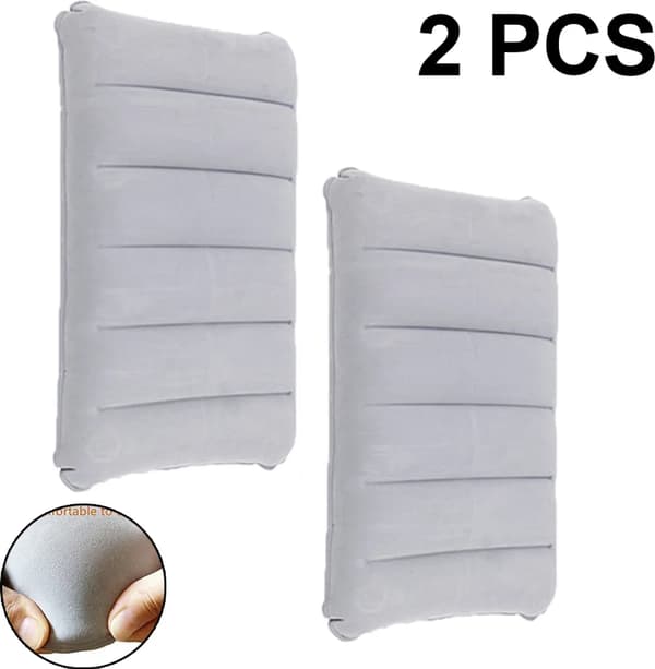 Inflatable Pillow - Travel Pillow - Beach Pillow - Camping Pillow grå