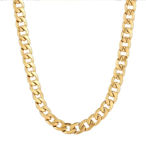 Rostfritt stål HALSBAND 9*500mm guld gold