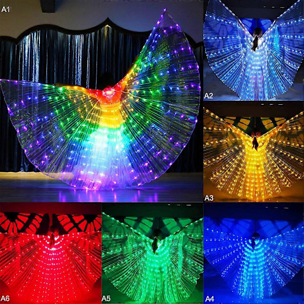 NY -LED-dräkter Vingar lysande färg mage dancelights dräkter för att utföra dans, 100% nya Rosa