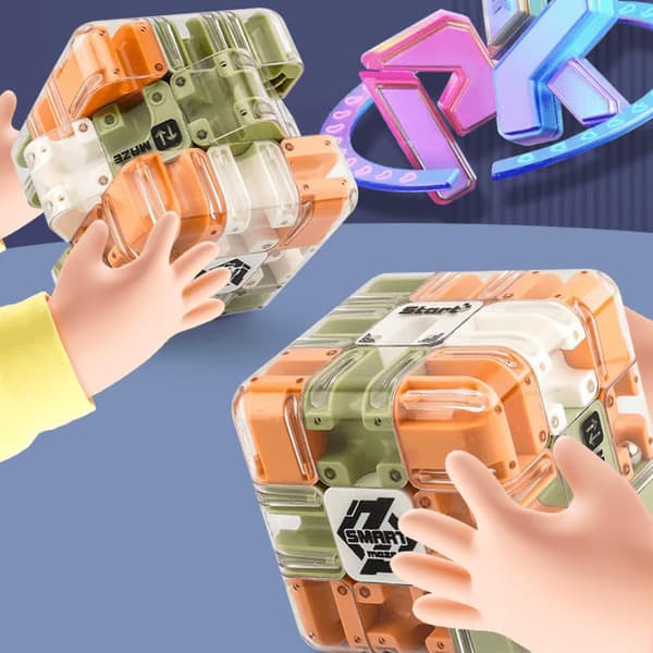 Large 3D Labyrinth Cube Puzzle, 2025 3D Magic Cube Labyrinth Ball Puzzle, Spatial Awareness Brain Training Toy for Stress Relief & Logical Development a+c
