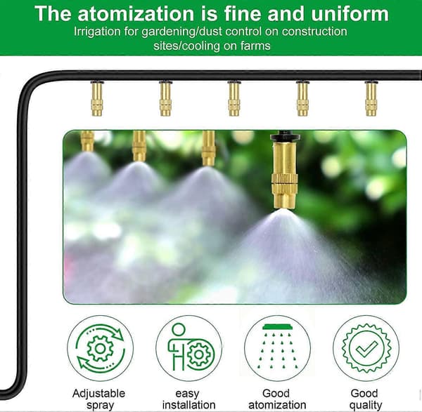 30pcs Adjustable Copper Atomizing Nozzles Drip Irrigation Sprinklers 4/7mm Atomization Micro Sprinkler Irrigation Equipment Cooling Garden Plant