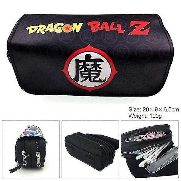 Qian Anime Dragon Ball -penaali, suuri vetoketjullinen kaksikerroksinen penaali ala-asteelle, pojille ja tytöille, kangas, paperitarvikelaatikko, tyyli 10