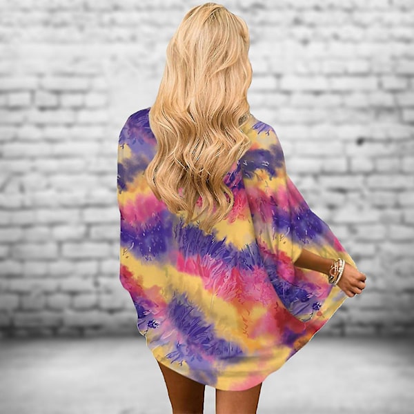 Sommar Chiffon Cardigan för Kvinnor - Polyester, Andningsbar, Trendig, Elegant, Lös, Tryckt Jacka för Fest