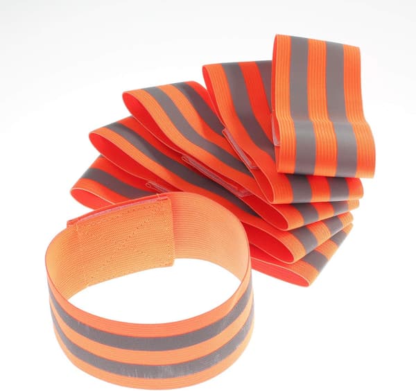 [6X Elastic Reflective Armbands, Safety Reflective Bands for Walki