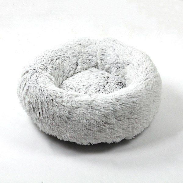 Queta Kattsäng, Vacker Djursäng, Liten Hundbädd Husdjursbädd Plysch Mjuk Rund Kattsäng (50cm) Gradient gray Diameter 50 cm