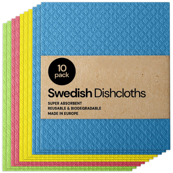 Tiskirätti 19,5*17*0,2 cm Puuvillakangas valmistettu puumassasta Rasvaton tiskirätti Ekologiset tiskirätit valmistettu puukuidusta Kierrätettävä Set of 10-1