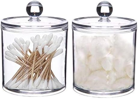 1 x Clear Acrylic Empty Storage Jar with Transparent Lid for Cotton Swabs, Snacks