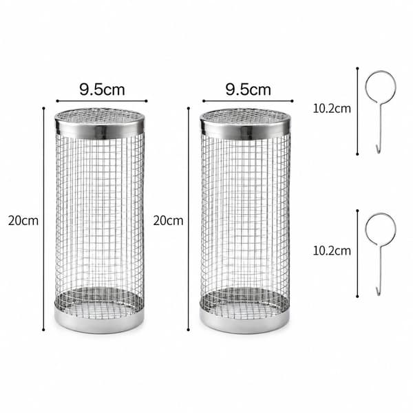 2 Pcs Rolling Grilling Baskets - Best Grilling Basket Ever, Round Stainless Steel Grill Mesh 2PCS small