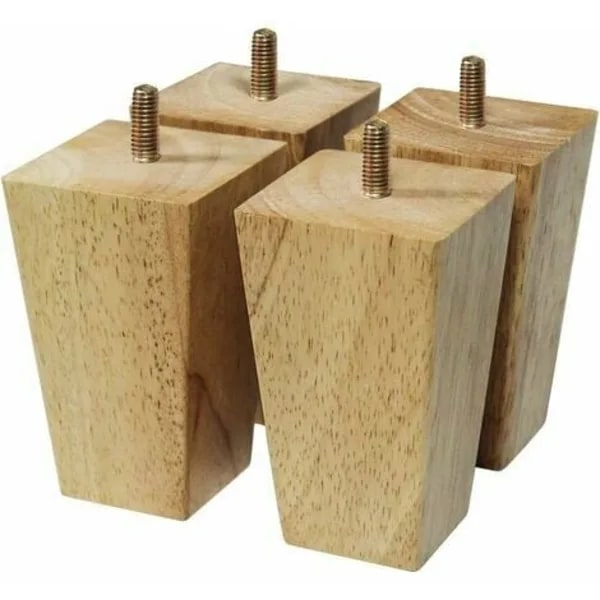 Set med 4 möbelben i trä - Soffben - M8-bultar (10 cm)