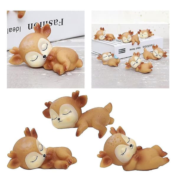 3 Pcs Deer Figurines Adorable Deer Ornament Realistic Deer Crafts