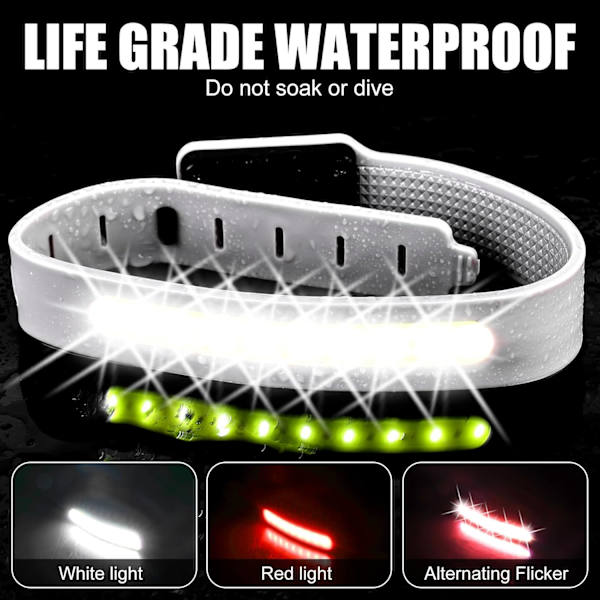 LED Armbånd USB, 4 Pak COB Lys Armbånd LED Reflekterende Løbebælte Lysbånd Børnelys Reflekterende Bælte Lys Sikkerhedslyg