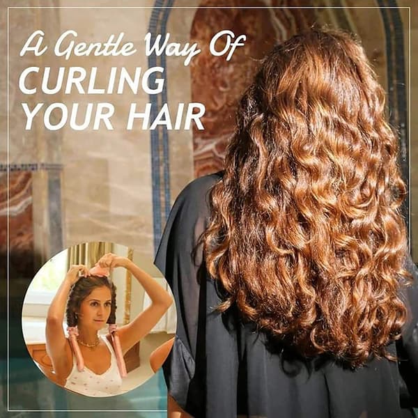 Satin Heatless Curling Set til hår, perfekte krøller, ingen skader pink