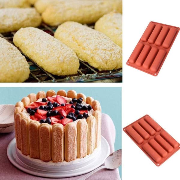 2 st Kex Silikonform, Rektangulära Silikonformar, Chokladkex Silikonform, för Bröd, Tårta, Energikakor