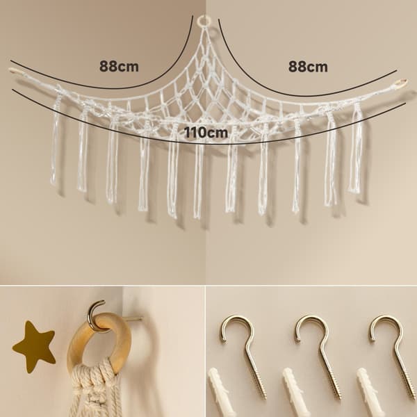 Units Toy Storage Hammock, Boho Toy Storage Hammock for Stuffed Animals - Hanging Storage for Stuffed Animals