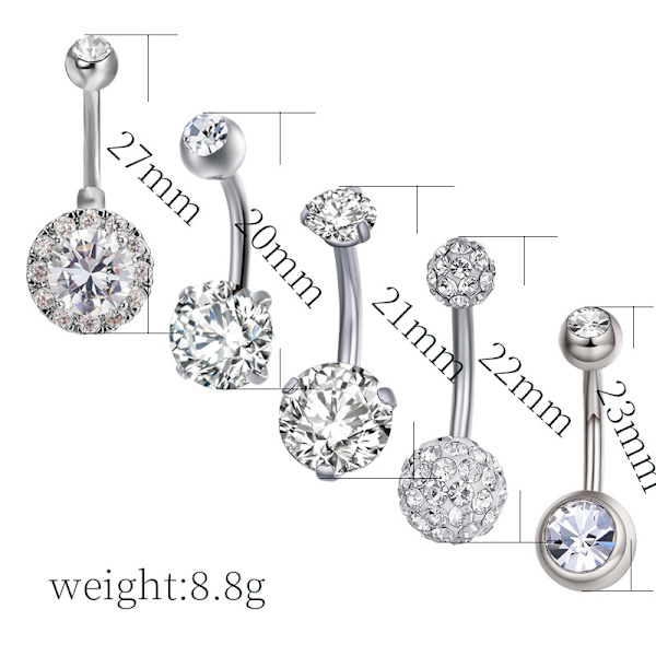 Navelpiercing 5 st / set