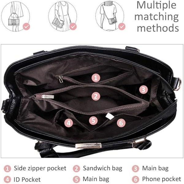 Plånböcker och handväskor för kvinnor Mode Messenger Bag Dam PU Läder Topphandtag Satchel Axel Tote Bags