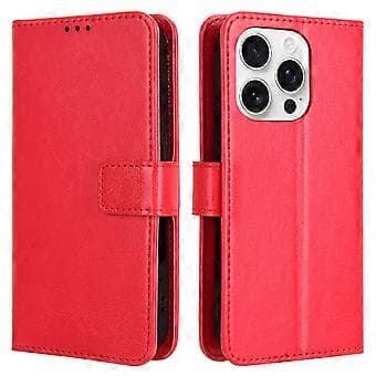 For iPhone 16 Pro Max Case Crazy Horse Texture PU Leather Phone Wallet Case (Style B)