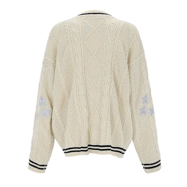Stjärna Broderad Stickad Folklore Cardigan, Eras Tour Merch Julklappar S