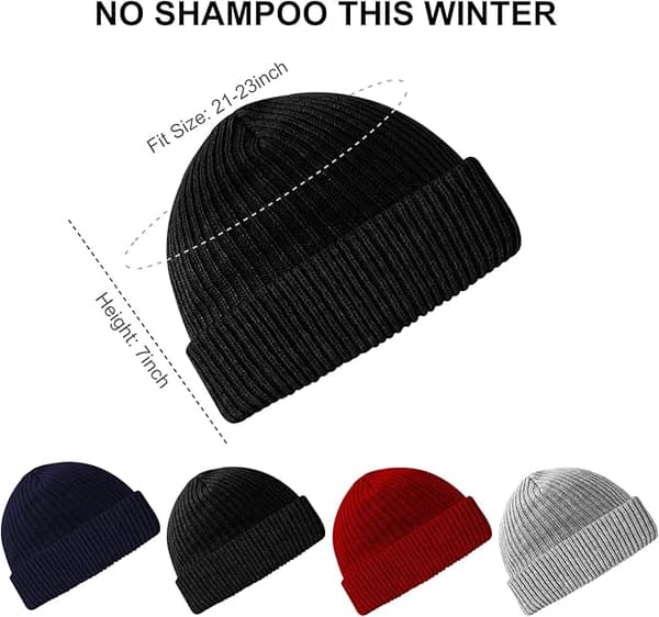 4-pack vintermössor stickade mössor för män kvinnor mjuk unisex huvudvärmare mudd mössa stickad mössa ribbstickad mössa