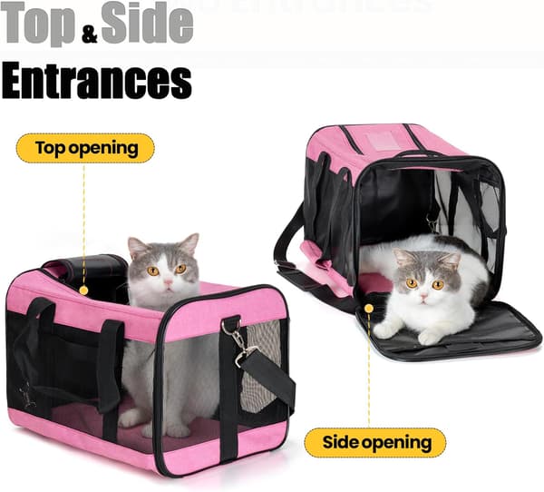 Soft Pet Carrier, Foldable, Durable, and Travel-Friendly M Pink