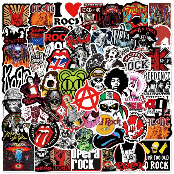 104 st Punkrockbandsdekaler för vuxna Vinyl Vattentäta klistermärken Dekaler för vuxna tonåringar Barn Färgglada klistermärkespaket för laptop skateboardbagage