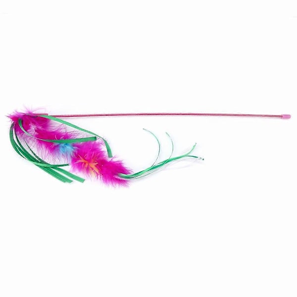 Rolig katt-leksak Teaser Kitten Chaser Toy Stick Wand (Roseröd)