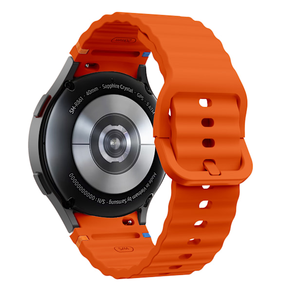 SimpleThings No Gap Sport Silikon Armbånd til Samsung Galaxy Watch 7/6/5/4 Orange Watch7/FE/6/5/5Pro/4