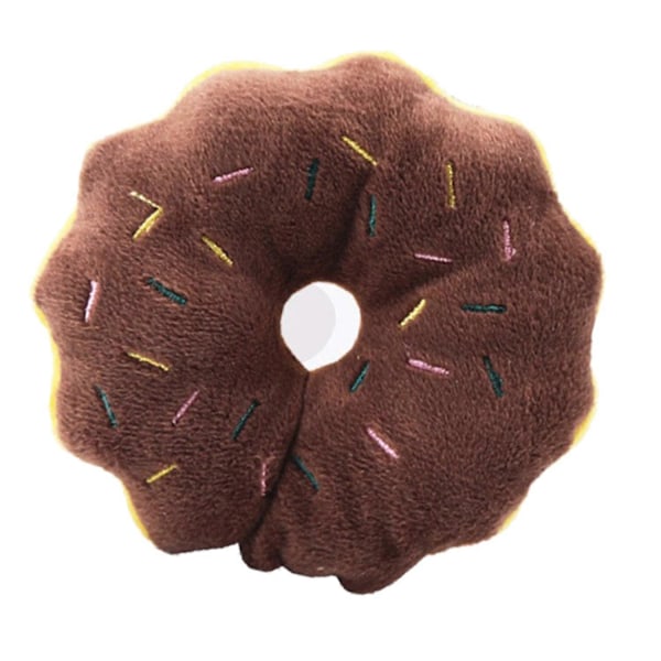 Mjuk Plysch Donut Tuggleksak för Hundar, Tandgnisslande Leksak för Att Minska Ångest, Interaktiv Husdjursleksak